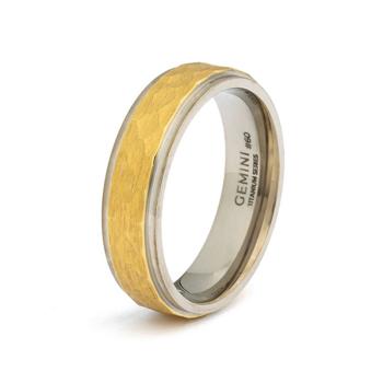 6 mm Titanring mit Silber- und Gold-Finish - Duplus Silver Gold
